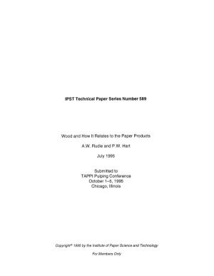 IPST Technical Paper Series Number 589 Wood and How It Relates to The