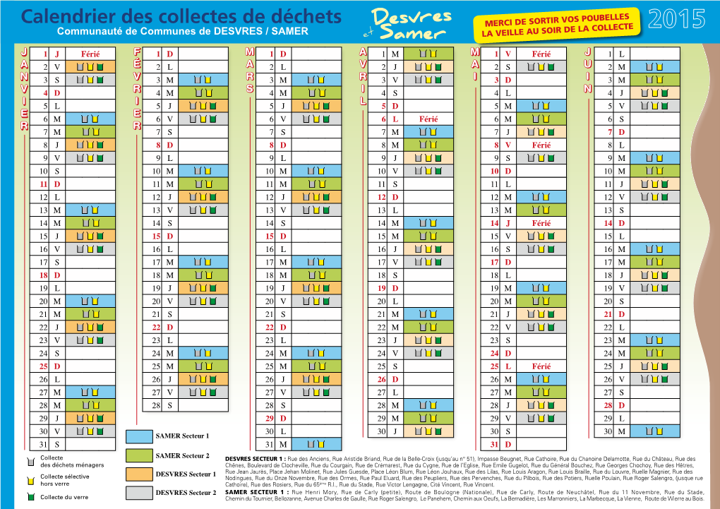 Calendrier Des Collectes De Déchets