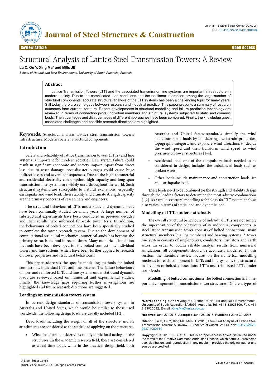 Structural Analysis Of Lattice Steel Transmission Towers A Review