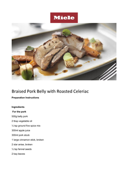 Braised Pork Belly with Roasted Celeriac