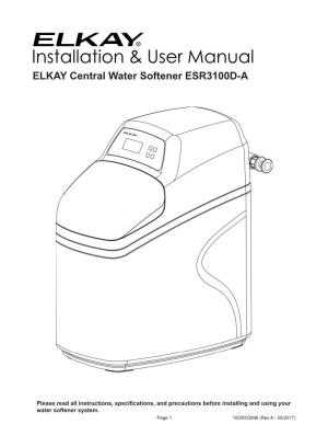 ELKAY Central Water Softener ESR3100D-A