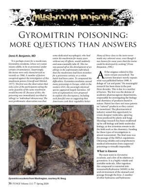 Gyromitrin Poisoning: More Questions Than Answers