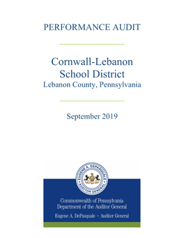 Cornwall-Lebanon School District Lebanon County, Pennsylvania ______