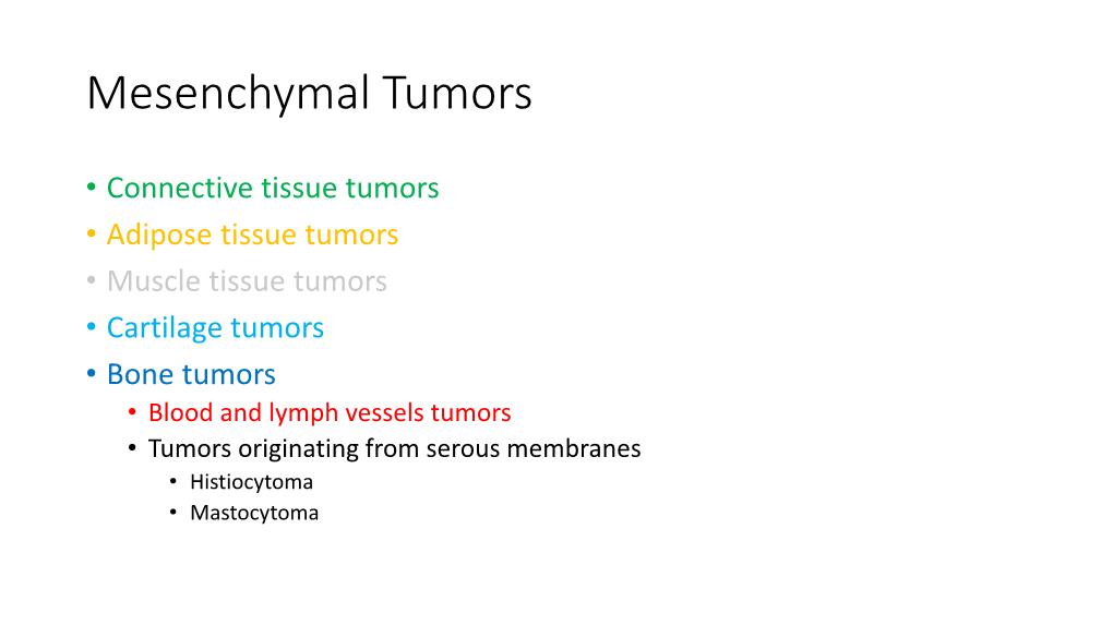 Mesenchymal Tumors