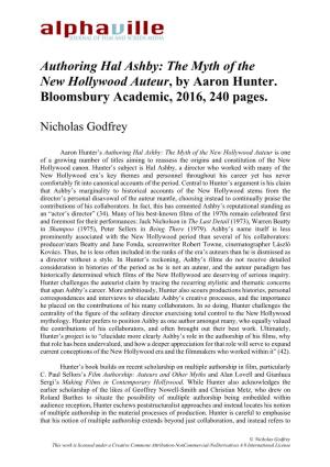 Authoring Hal Ashby: the Myth of the New Hollywood Auteur, by Aaron Hunter