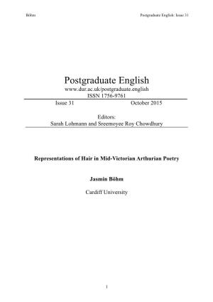 Postgraduate English: Issue 31