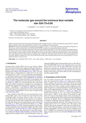 The Molecular Gas Around the Luminous Blue Variable Star G24.73+0.69