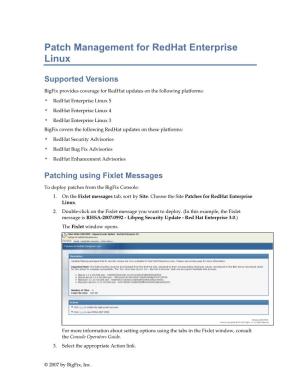Patch Management for Redhat Enterprise Linux