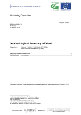 Local and Regional Democracy in Finland