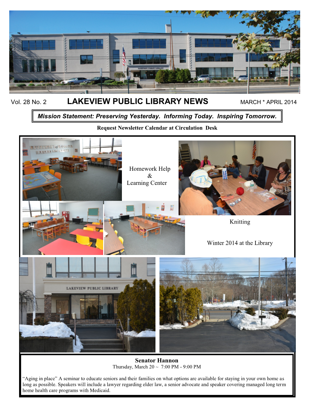 March April Newsletter 2014