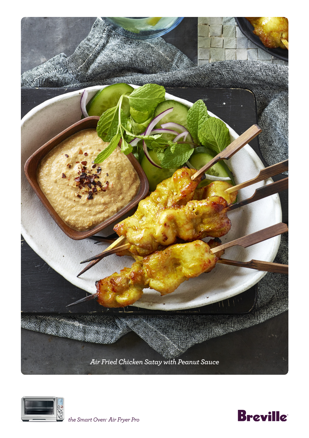 Air Fried Chicken Satay with Peanut Sauce