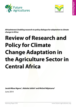 Review of Research and Policy for Climate Change Adaptation in the Agriculture Sector in Central Africa