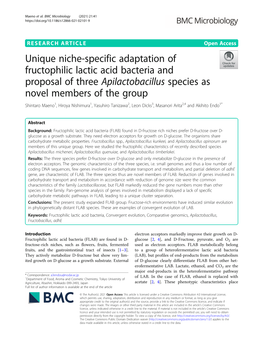Unique Niche-Specific Adaptation of Fructophilic Lactic Acid Bacteria and Proposal of Three Apilactobacillus Species As Novel Me