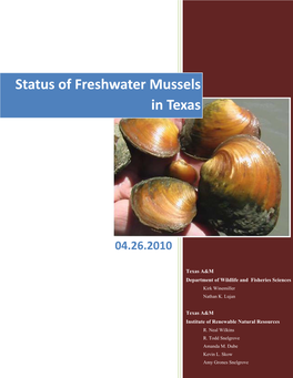 Status of Freshwater Mussels in Texas