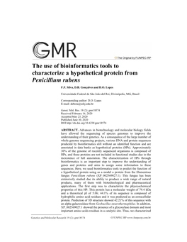 The Use of Bioinformatics Tools to Characterize a Hypothetical Protein from Penicillium Rubens F.F