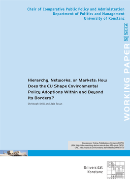 Hierarchy, Networks, Or Markets : How Does the EU Shape Environmental