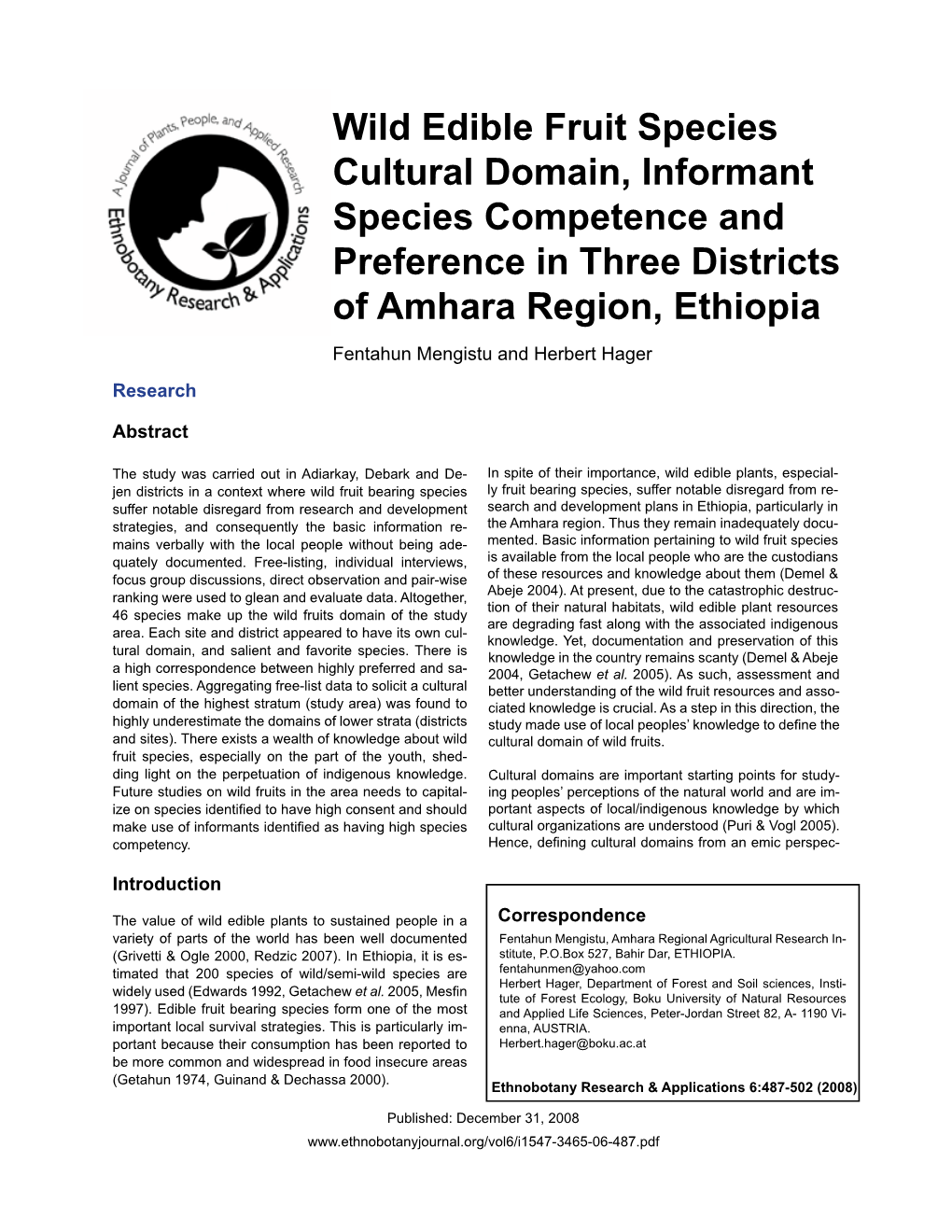 Wild Edible Fruit Species Cultural Domain, Informant Species