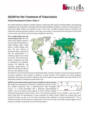 SQ109 for the Treatment of Tuberculosis Clinical Development Status: Phase 2