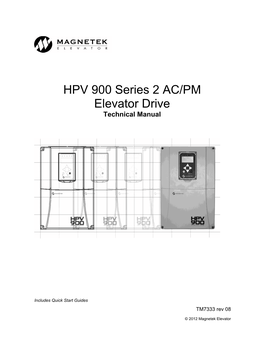 Magnetek HPV 900 Series 2 AC/PM Elevator Drive Technical Manual