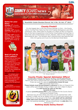 County Finals!! County Finals: Special Admission Offers