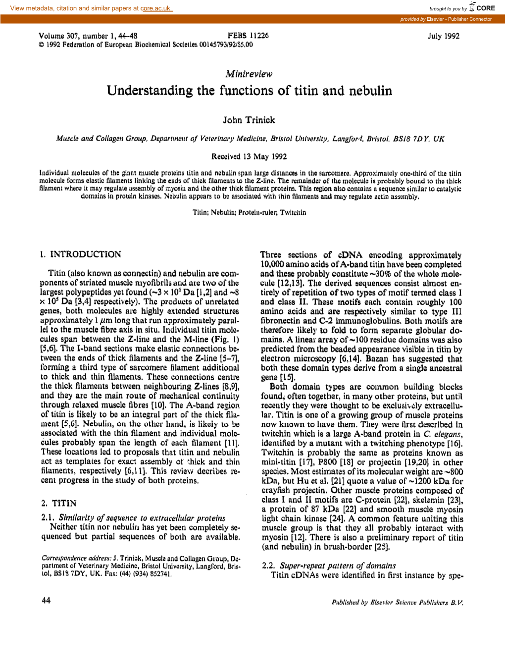 Understanding the Functions of Titin and Nebulin