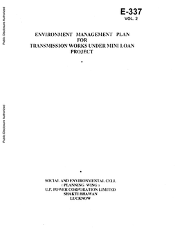 Environment Management Plan for Transmission Works Under Mini Loan