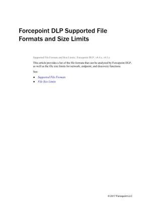 Forcepoint DLP Supported File Formats and Size Limits