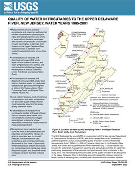 Quality of Water in Tributaries to the Upper Delaware River, New Jersey, Water Years 1985-2001