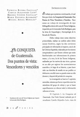 La Conquista De Guatemala. Dos Puntos De Vista