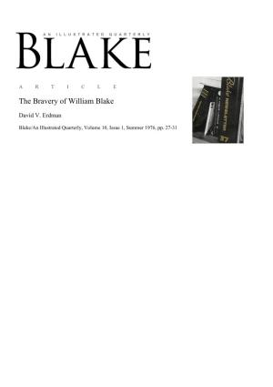 The Bravery of William Blake