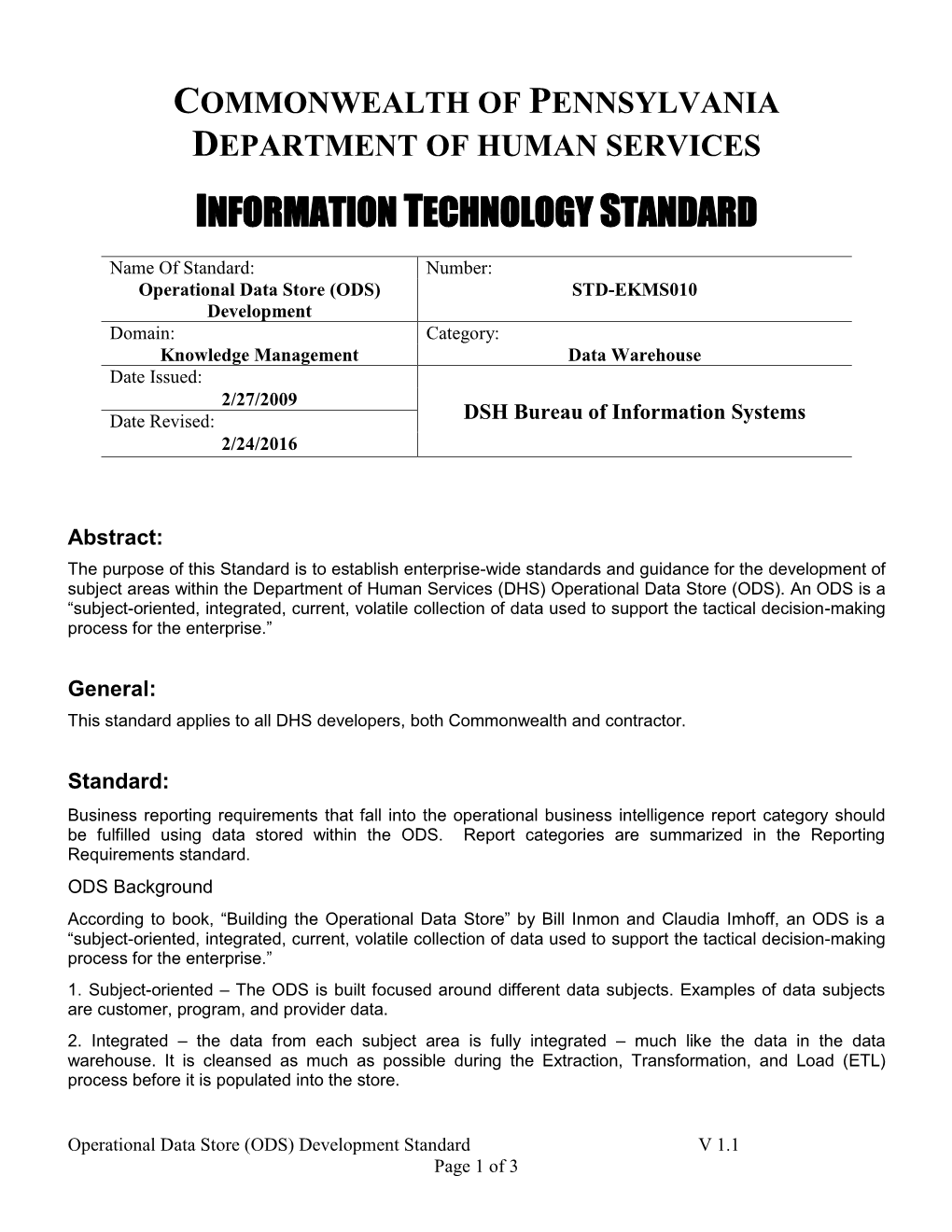 Information Technology Standard