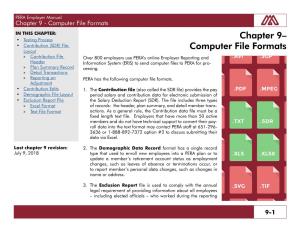 Chapter 9– Computer File Formats