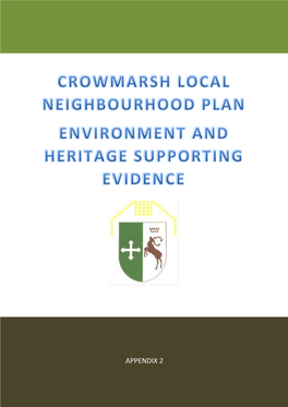 Crowmarsh Parish Local Neighbourhood Plan Environment and Heritage Report