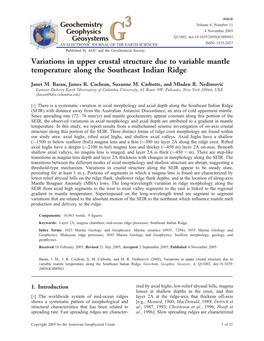 Variations in Upper Crustal Structure Due to Variable Mantle Temperature Along the Southeast Indian Ridge