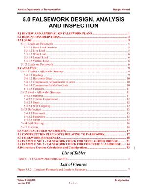 5.0 Falsework Design, Analysis and Inspection