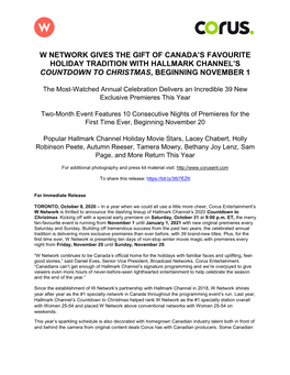 W Network Gives the Gift of Canada's Favourite Holiday