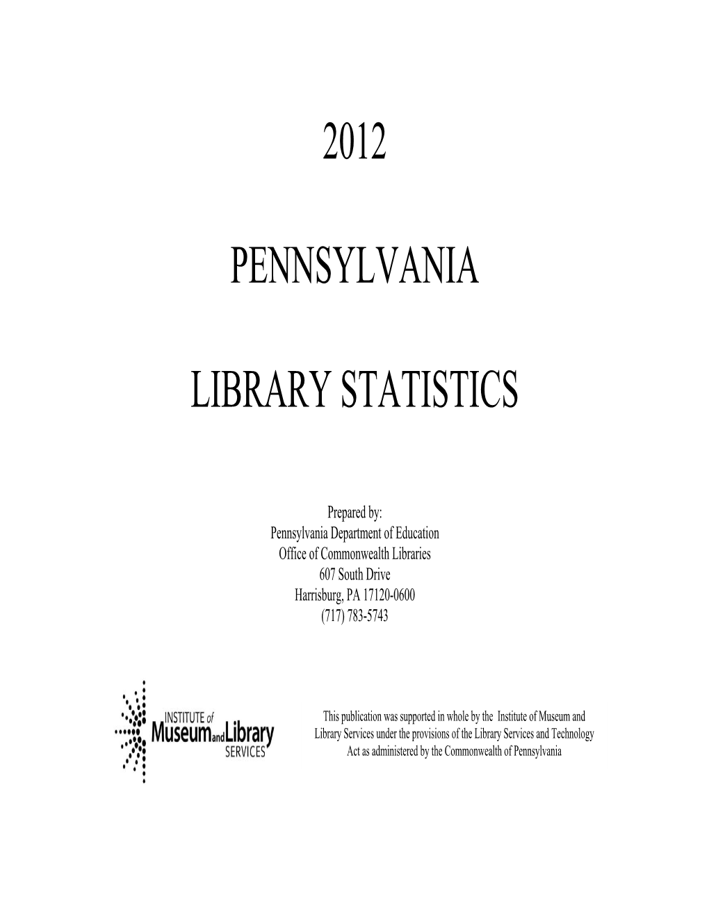 PA Public Library Statistics for 2012