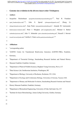 Downloaded Existing Trichoptera Genomes from Genbank