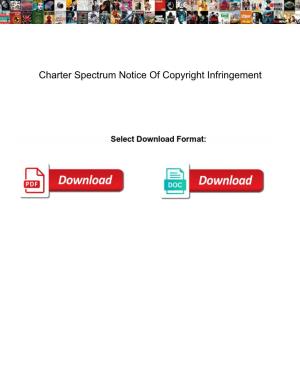 Charter Spectrum Notice of Copyright Infringement