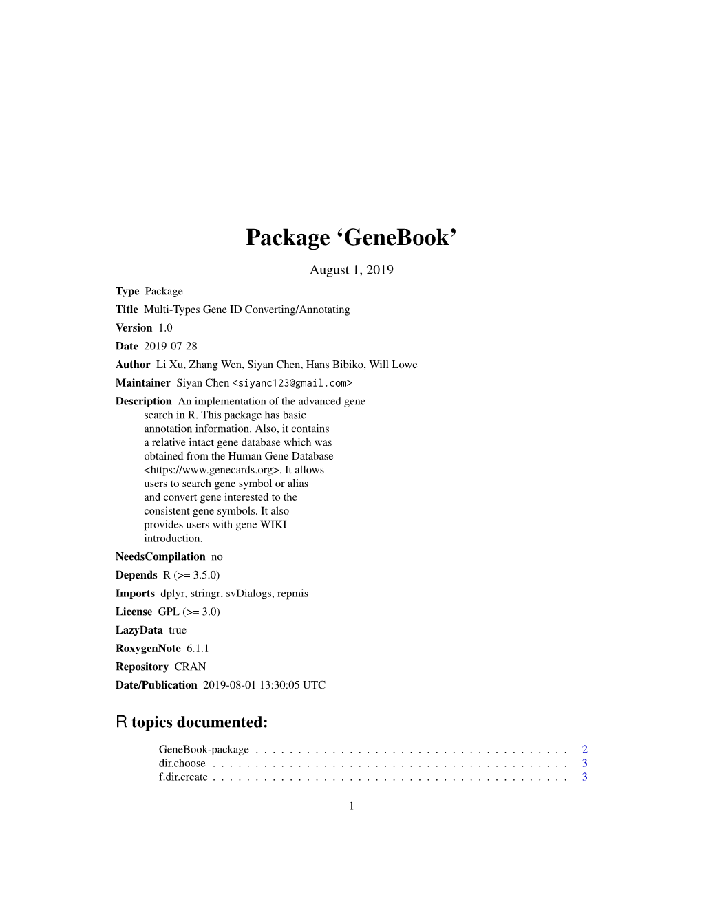 Package 'Genebook'