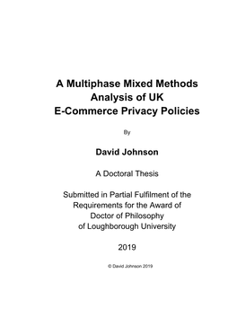 A Multiphase Mixed Methods Analysis of UK E-Commerce Privacy Policies
