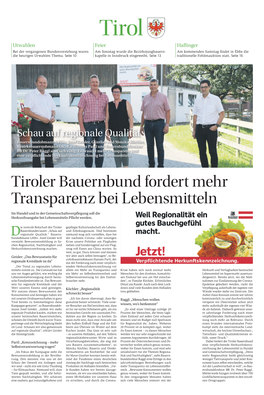 Tiroler Bauernbund Fordert Mehr Transparenz Bei Lebensmitteln