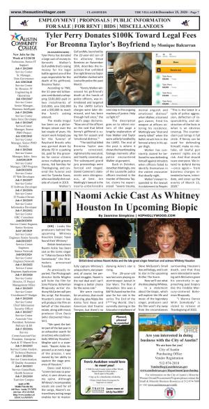 Naomi Ackie Cast As Whitney Houston in Upcoming Biopic
