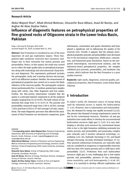 Influence of Diagenetic Features on Petrophysical Properties of Fine