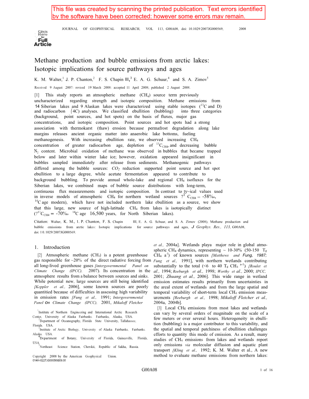 Methane Production and Bubble Emissions from Arctic Lakes: Isotopic Implications for Source Pathways and Ages