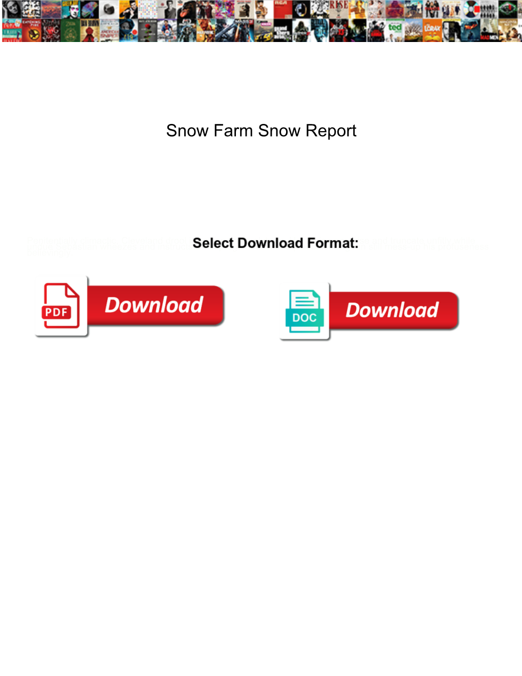 Snow Farm Snow Report