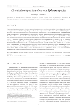 Chemical Composition of Various Ephedra Species Saida Ibragic1, Emin Sofić1,2*