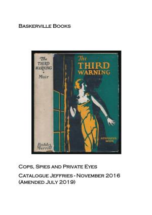 Baskerville Books Cops, Spies and Private Eyes Catalogue Jeffries