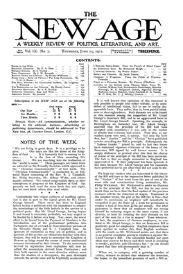 New Age, Vol. 9, No. 7, June 15, 1911