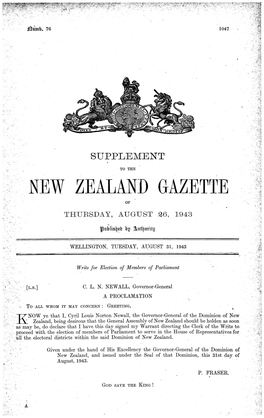 New Zealand Gazette Of